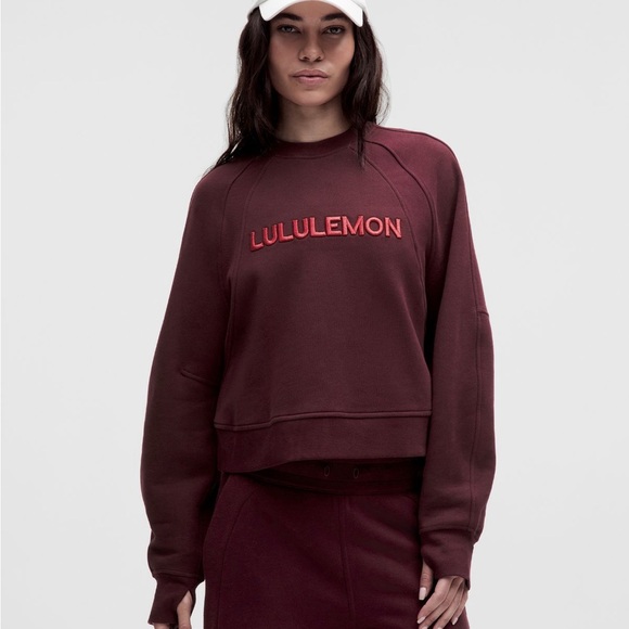 lululemon athletica Women's Burgundy Sweatshirt and Sweatpants - Picture 1 of 4